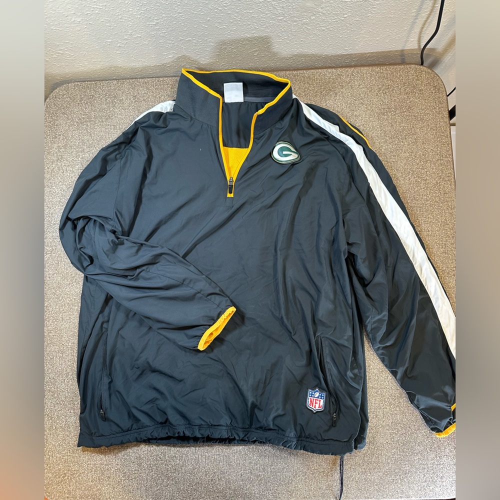 NFL Green Bay Packers Nike On Field DriFit Half Zip Pullover Sz Large L VTG 2012